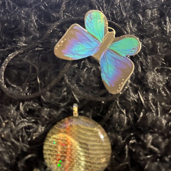 Rare Unique Vintage Marble Glass Boho One of a Kind Handmade Necklace - Picture 6 of 16